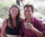 Frances and Souen on the boat